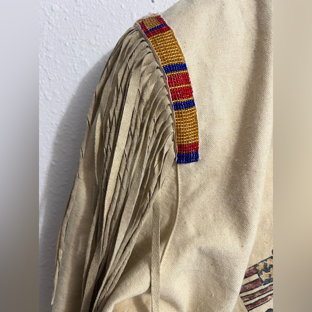 VTG Double D Ranch Cream Fringe Painted Western Jacket - Picture 5 of 17